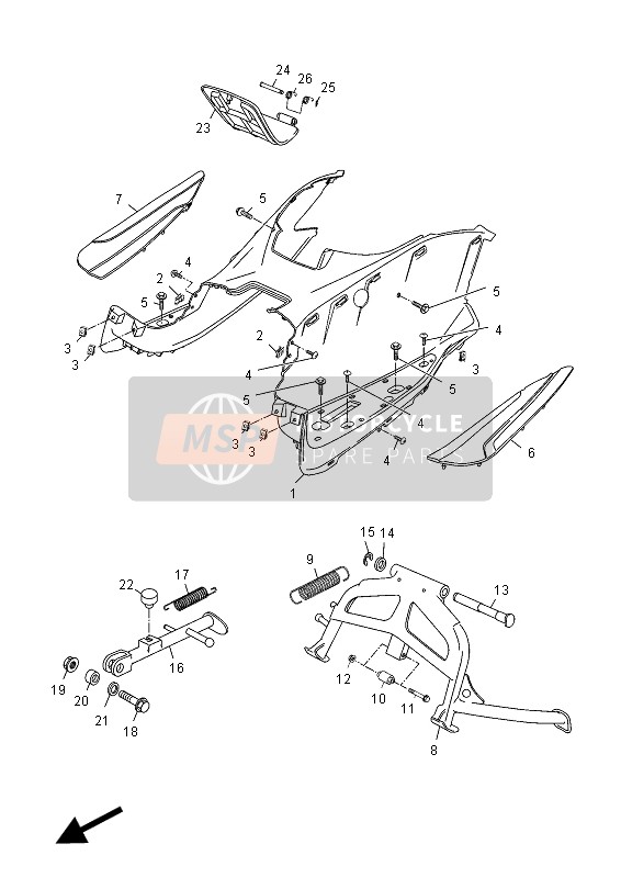 Yamaha YP125R X-MAX 2012 In Piedi & Poggiapiedi per un 2012 Yamaha YP125R X-MAX